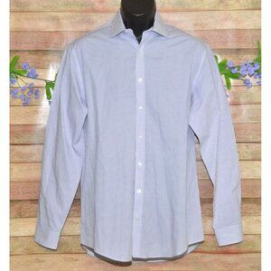 Kenneth Cole Reaction Purple Print Slim Fit Dress Shirt Size 16 34-35 L Cotton